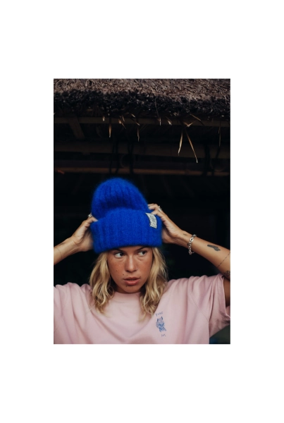 Olivia Tiger Beanie - Cobalt Haze