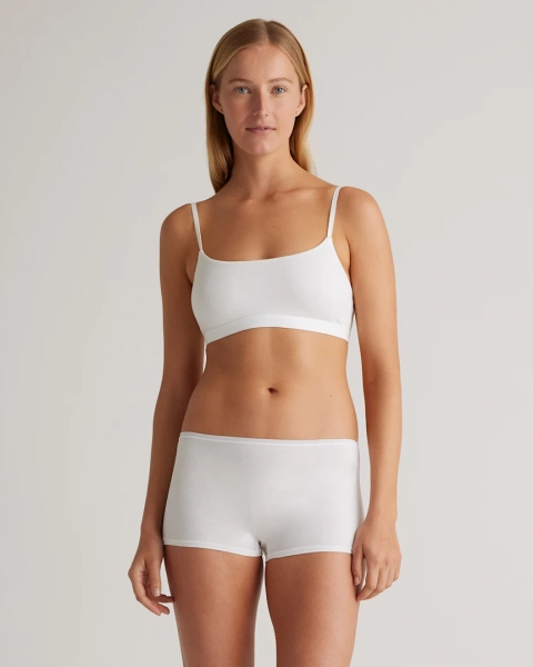 Quince Organic Cotton Scoop Bralette (2-pack) in Black/Heather Grey