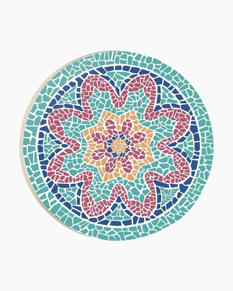 Mosaic Tile Pattern Ceramic Car Coaster