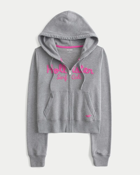 Easy Zip-Up Logo Graphic Hoodie