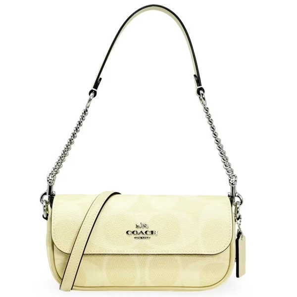 Coach Women's Hailey Mini Flap Bag in Signature Canvas (Hay)