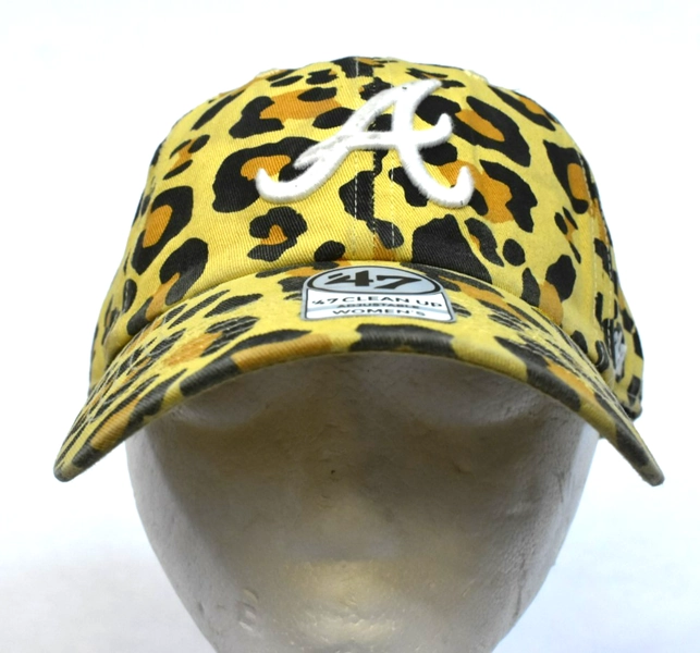 Atlanta Braves Bagheera Clean Up Cap Gold 47 Brand Clean Up Leopard Womens OS