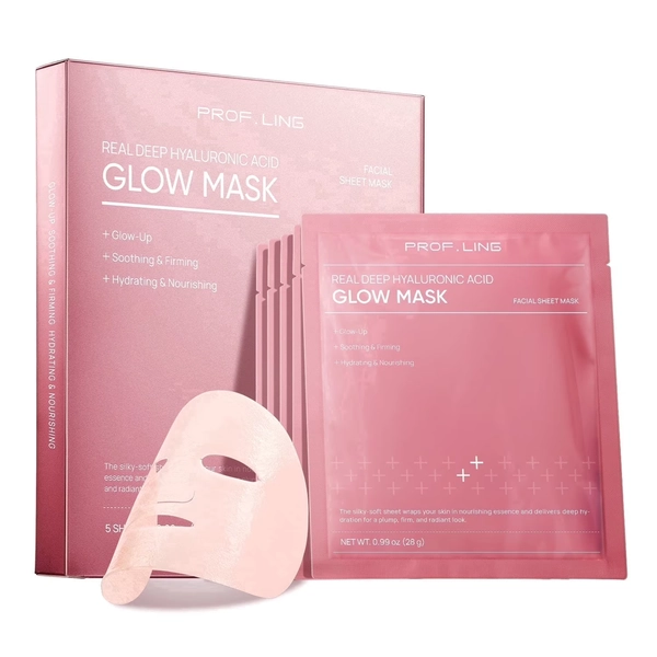 REAL DEEP Hyaluronic Acid Glow Mask 5 Count - Brightening Face Mask for Dull & Tired Skin, Antioxidant Treatment with Ferment Extract, Fights Dryness & Roughness for Even, Radiant Tone - Walmart.com