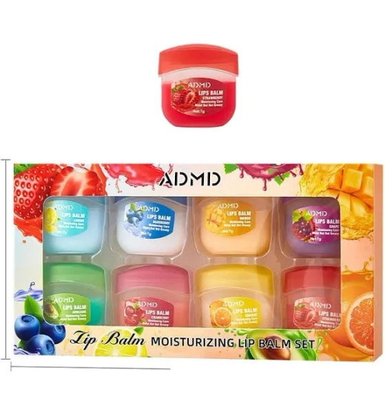 4/8/24pcs Fruit Series Lip Balm Set Moisturizing Refreshing Non-sticky Anti-Cracked Vaseline Lip