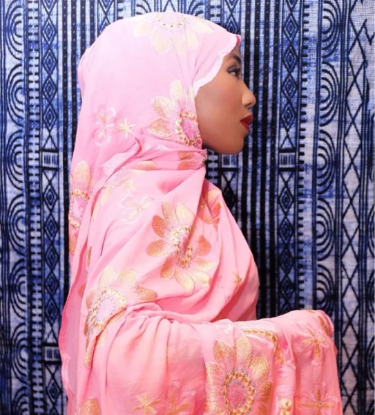 Amna Pink Cotton Maxi Mayafi • Sonjiki