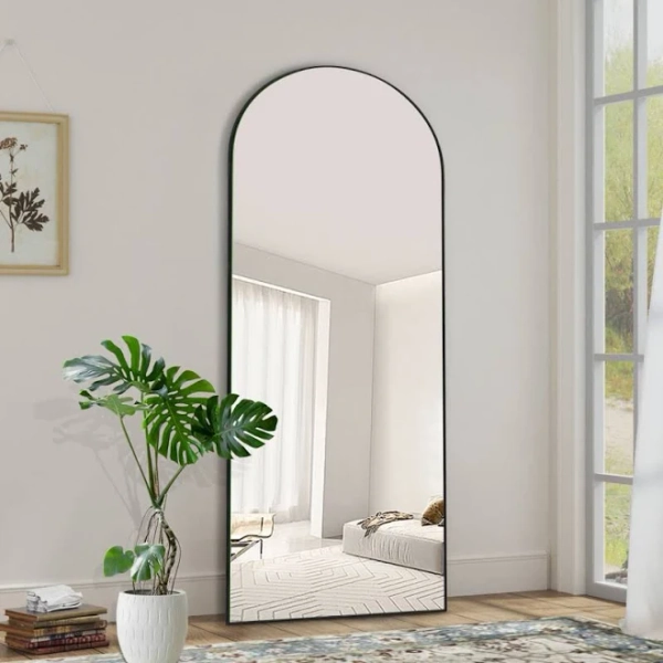 Latitude Run Oversized Arched Full Body Mirror with Stand