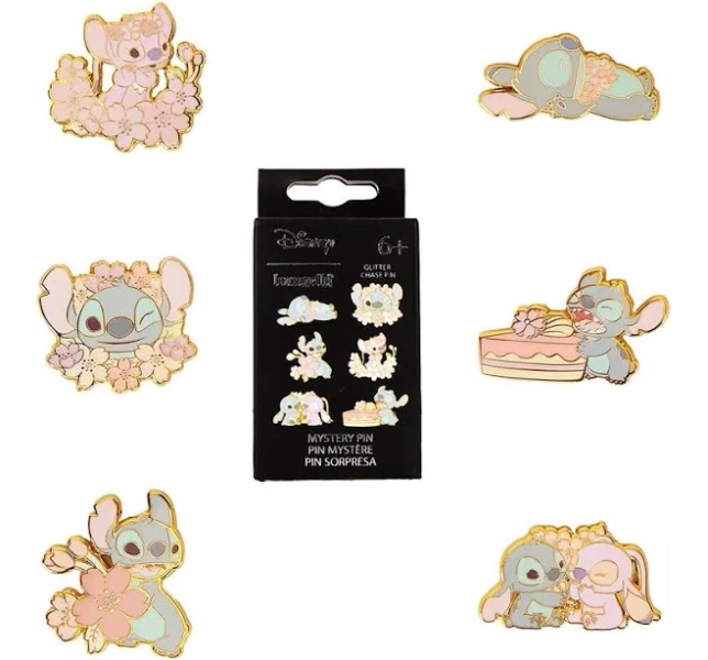 Loungefly Stitch and Angel Cherry Blossom Mystery Box Pin