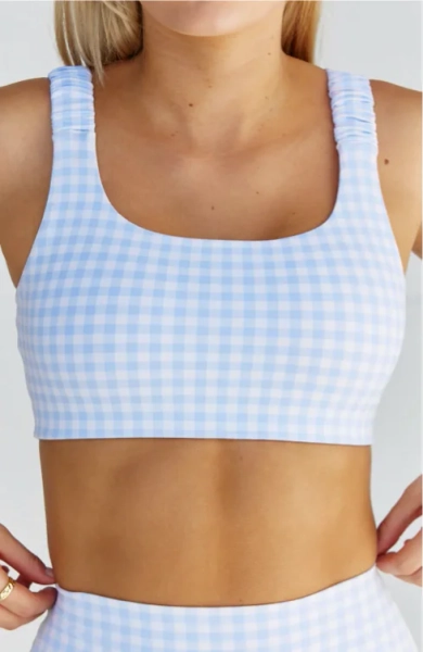 Sports Bra - Blue Gingham