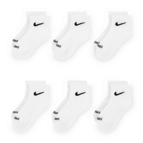 Nike Dri-FIT Performance Basics Little Kids' Ankle Socks (6 Pairs)