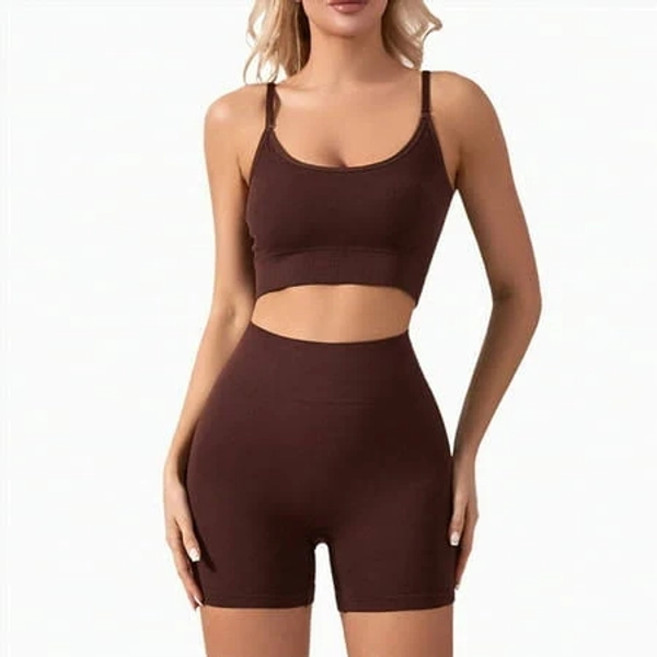 Women's Nylon Sports Bra and Scrunch Shorts