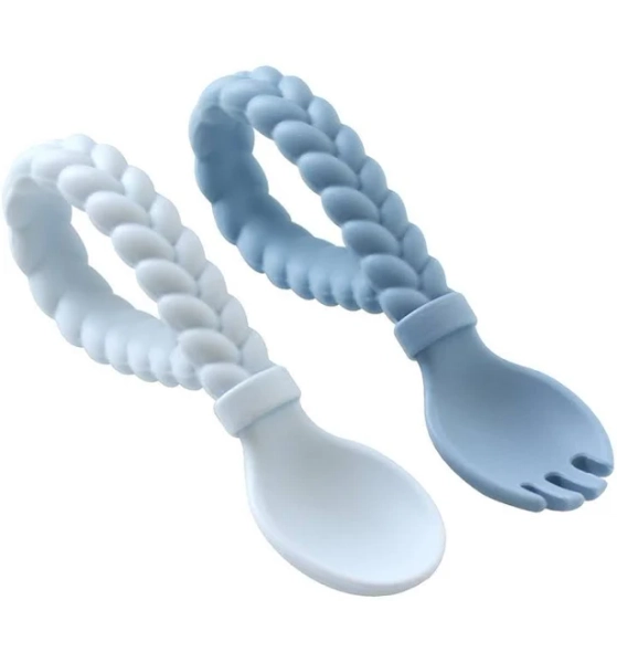 Itzy Ritzy Sweetie Spoons Silicone Baby Fork + Spoon Set