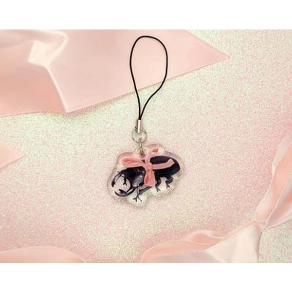 Bow Baby Beetle - Valentines 2025 Mini 1.5" Epoxy Phone Charm