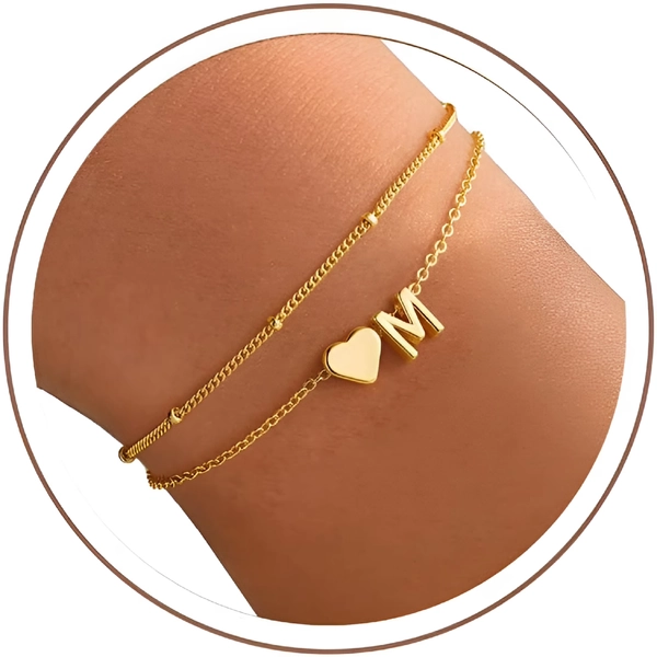 DESIGNICE Easter Basket Stuffers Gifts for Kids Teens Girls - Initial Bracelet Dainty Gold Plated Heart Initial Letter Bracelets for Women,Layered Link Charm Bracelets Easter Gifts for Women - Walmart.com