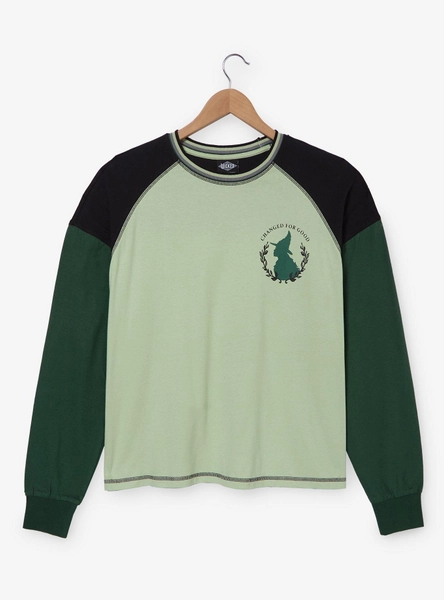 Wicked: For Good Elphaba Changed For Good Women's Plus Size Raglan Long Sleeve T-Shirt — BoxLunch Exclusive