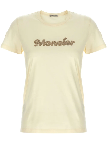 Moncler Logo Embroidery t-shirt | White | FARFETCH
