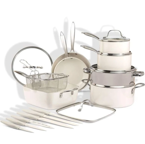 Gotham Steel Natural Collection 20-Piece Ceramic Cookware Set