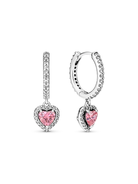 Boucles d'Oreilles Créoles Cœur Halo Scintillant