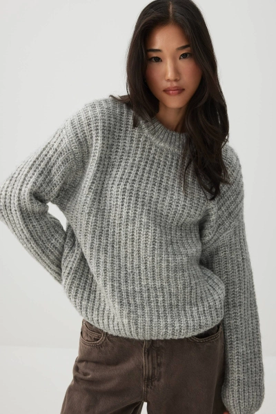Chunky Rib Crew Neck Sweater