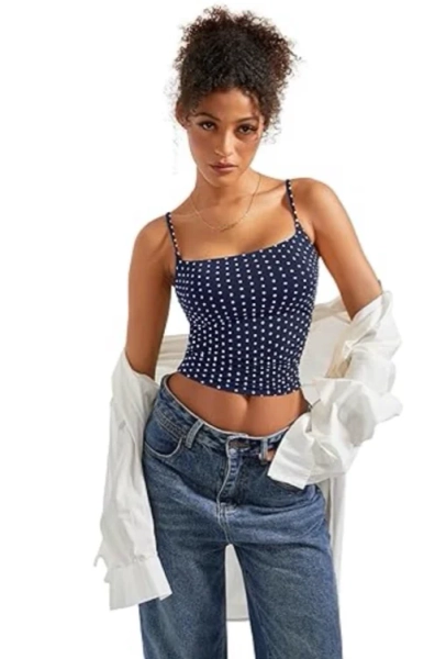 SUUKSESS Women Square Neck Tank Top Summer Y2K Going Out Basic Cami Shirt