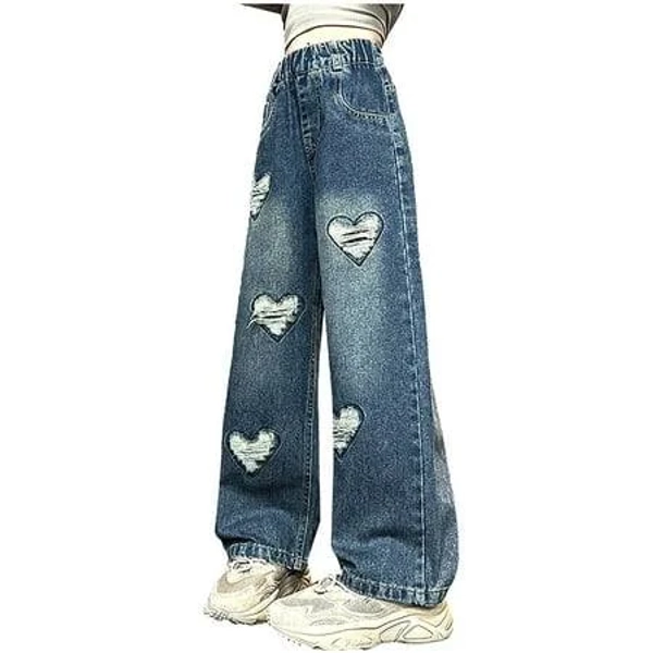 Baggy Wide Leg Ripped Denim Jeans