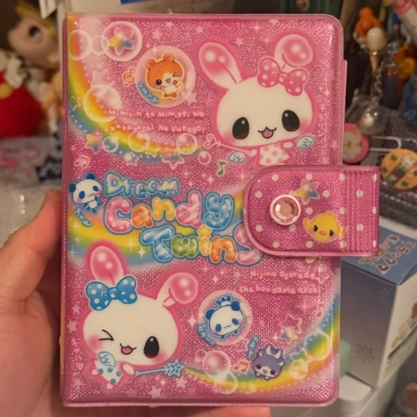 Libro de Almacenamiento DIY Japonés A7 con Diseño de Conejito Adorable, Estilo Retro de Dibujos Animados, con Pegatinas de Alto Valor, Regalo