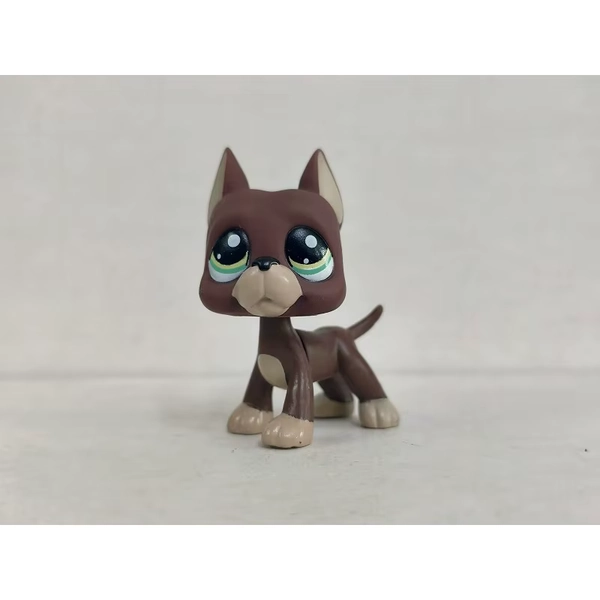 LPS Figure Brown Great Dane Dog Green Eyes #1519 Littlest Pet Shop toy