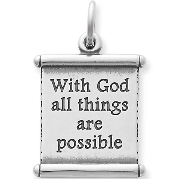 James Avery Sterling Silver All Things Are Possible Scroll Charm