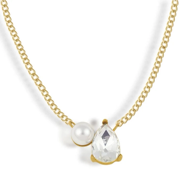 18K Gold Plated Stainless Steel Waterproof Toi et Moi Necklace