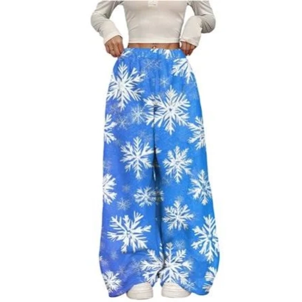 Alvebdug Fleece Pajama Pants for Women Elastic Waist Wide Leg Pants Cute Christna Print Fuzzy Pjs Bottoms Warm Flannel Loungewear, Women's, Size: