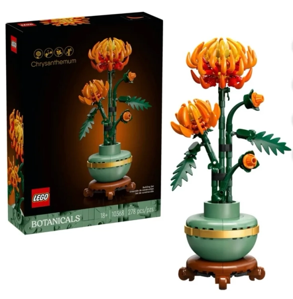 LEGO Icons Chrysanthemum Building Set - Artificial Flowers for Dinner Table Centerpieces & Decoration, Adults Ages 18+ - Birthday Gift Idea - 10368
