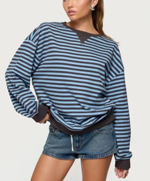 Edikted Women's Onda Striped Sweatshirt