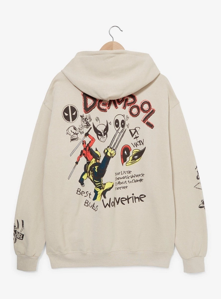 Marvel Deadpool & Wolverine Doodle Icons Hoodie — BoxLunch Exclusive
