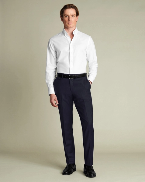 Wool Stretch Trousers - Navy