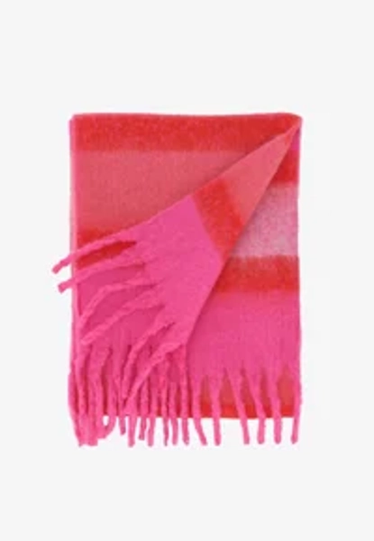 STRIPED WITH FRINGE - Schal - roze