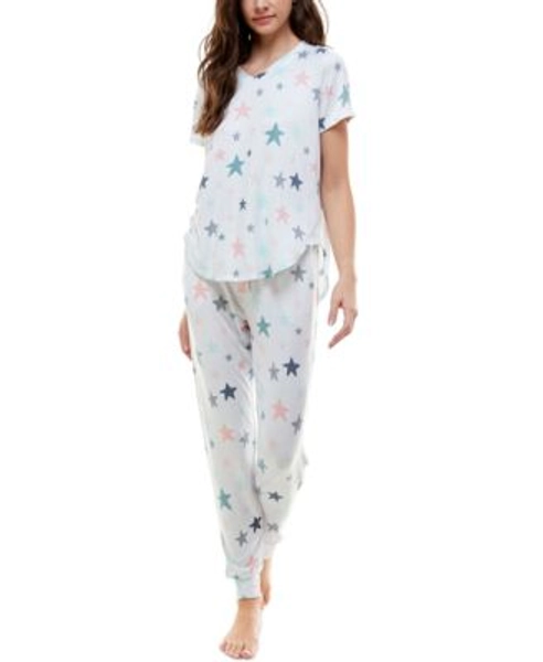V-Neck T-Shirt & Jogger Pants Pajama Set