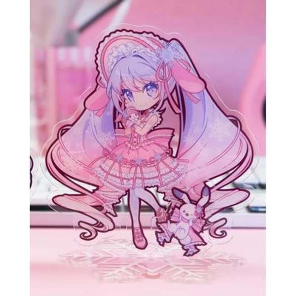"Snow Miku Pink Dress ver. - 5\" Double-sided Acrylic Standee"