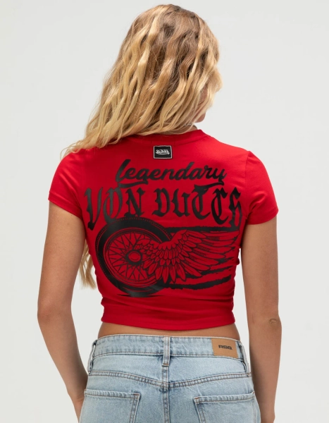 VON DUTCH Legendary Womens Baby Tee - RED