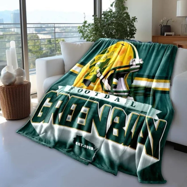 Football GB Blanket Classic, Blankets for Football Fans Gifts , Fleece Blanket, Gift for him, Gift for Her, Gift for Chistmas, Halloween