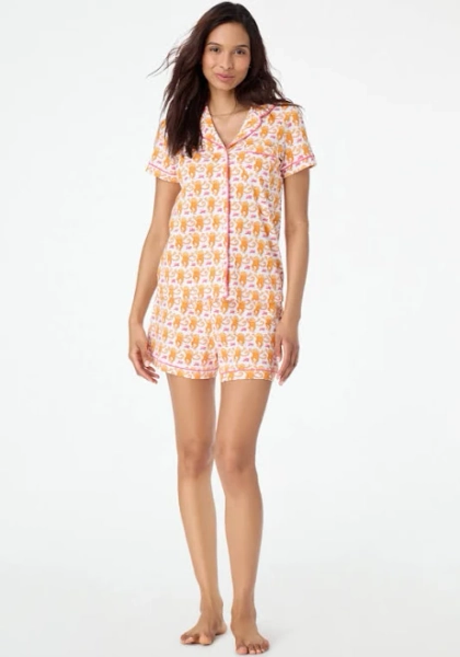 Roller Rabbit Orange Monkey Polo Pajamas Set