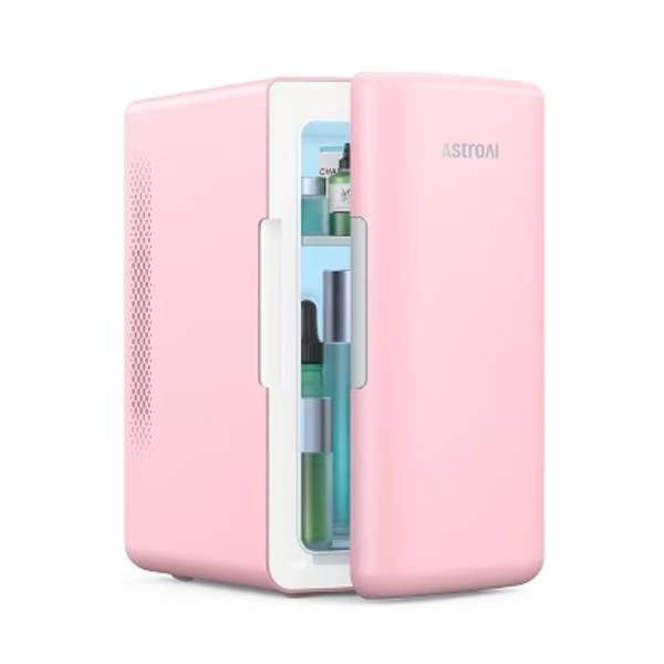 AstroAI Mini Fridge 6 Liter/8 Cans Beverage Skincare Fridge for Dorm Room Bedroom Pink
