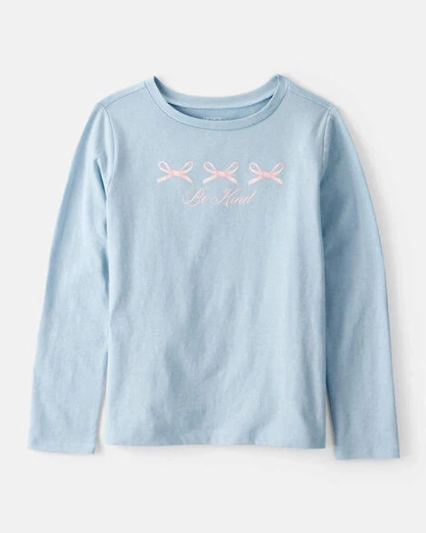 Carter's Girls Bow Long-Sleeve Graphic Tee