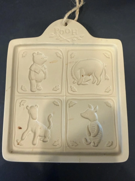 Vintage Winnie the Pooh and Friends Brown Bag Cookie Art Mold Stoneware from the 90s