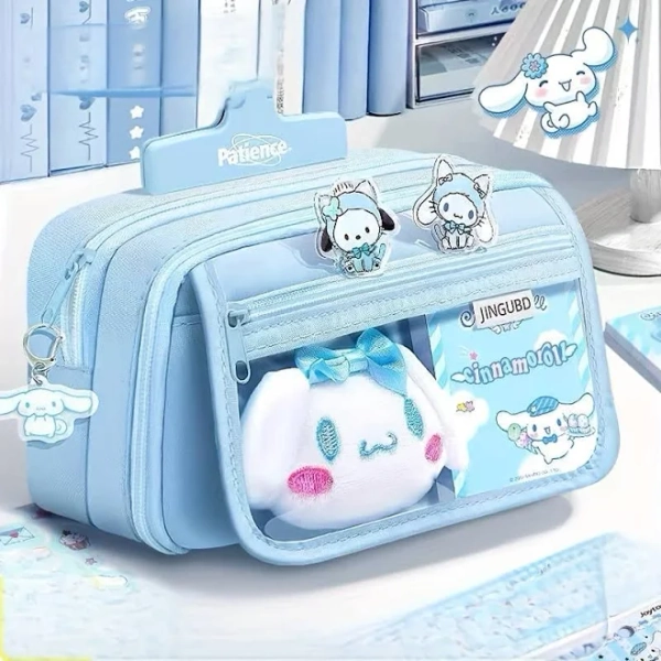 Pencil case for girls, Cinnamon roll stuff, Spacious Stationery Organizer with Free Stickers, School supplies for girls, Pencil pouch, Easter basket