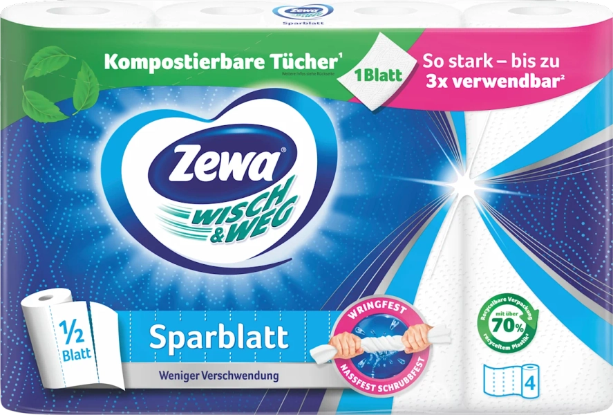 Küchenrolle Wisch&Weg Sparblatt (4x74 Blatt), 4 St