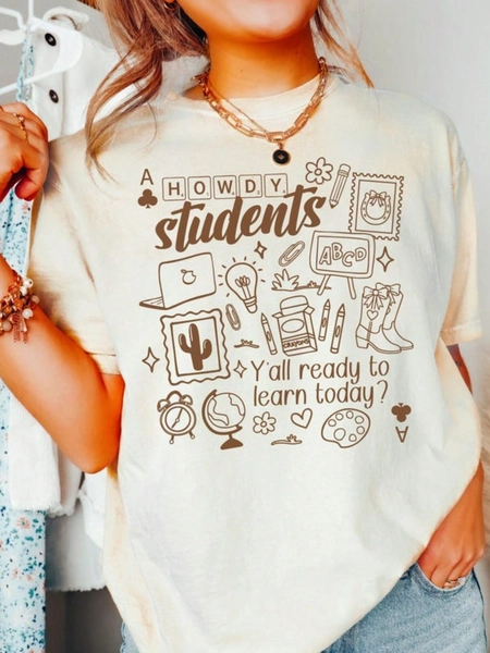 100% Cotton Howdy Students Howdy Teacher Shirt Back To School 2025 Cowgirl Teacher Shirt Western Teacher Shirt Specials Teacher Shirt Dyslexia Teacher