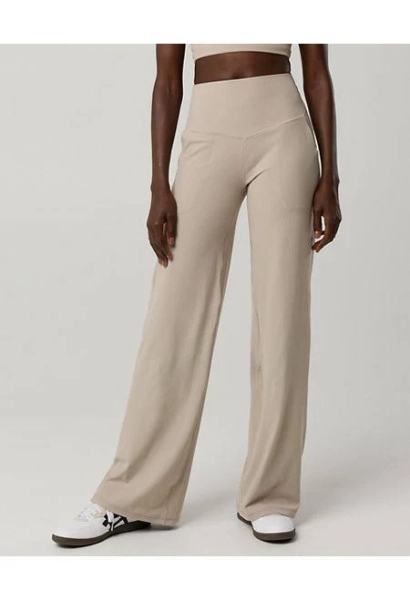 Aerie Real Me Xtra Ribbed High Waisted Trousers
