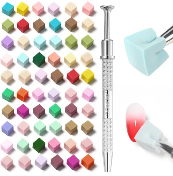 Beetles 88pcs Soft Nail Sponges for Ombre Gradient with Grabbing Pen Tool