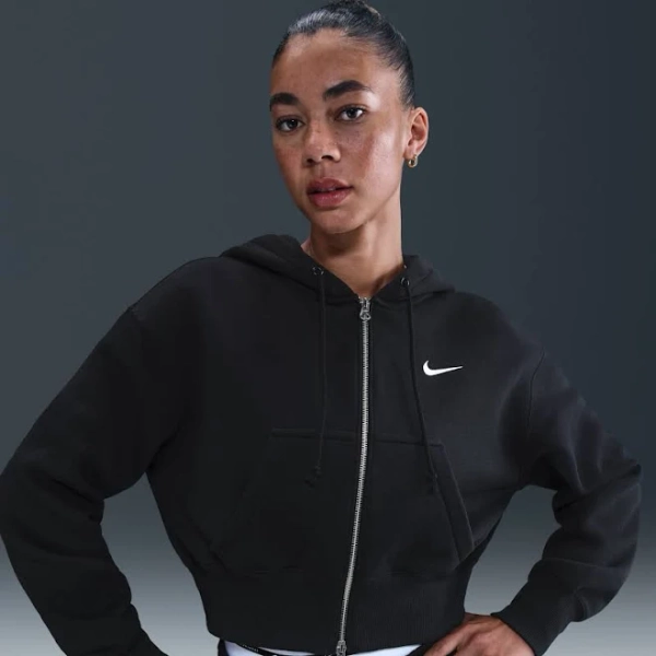 Nike Women's Sportswear Phoenix Fleece Loose Full Zip Crop Hoodie