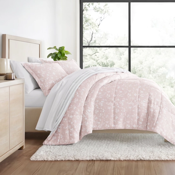 All Season Ultra Soft Comforter Set Lightweight Bedding in Pressed Flowers for Twin/Twin XL Size by Comfort Canopy