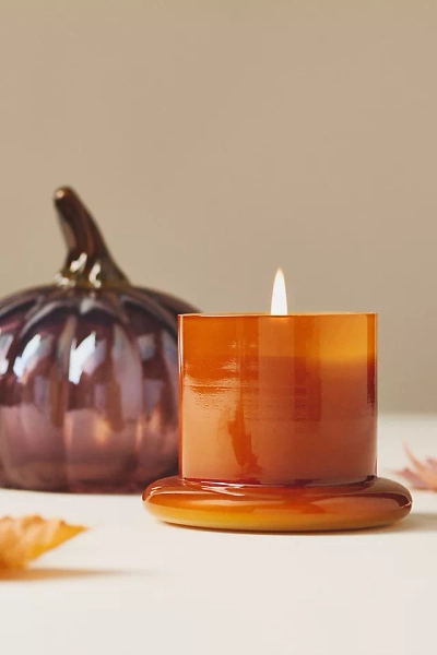 Woody White Birch & Pumpkin Glass Pumpkin Cloche Candle